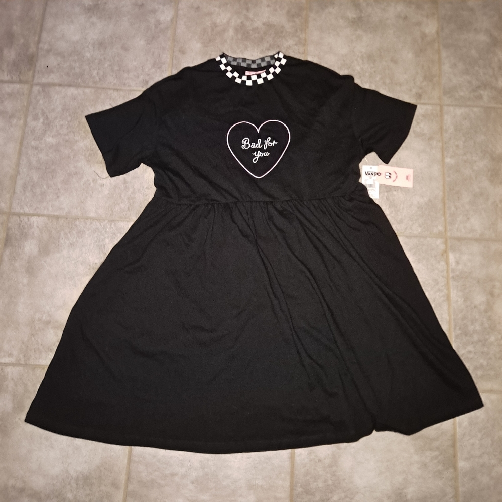 BRAND NEW RARE Women’s Vans Lazy Oaf Black Bad For You Dress Size Medium